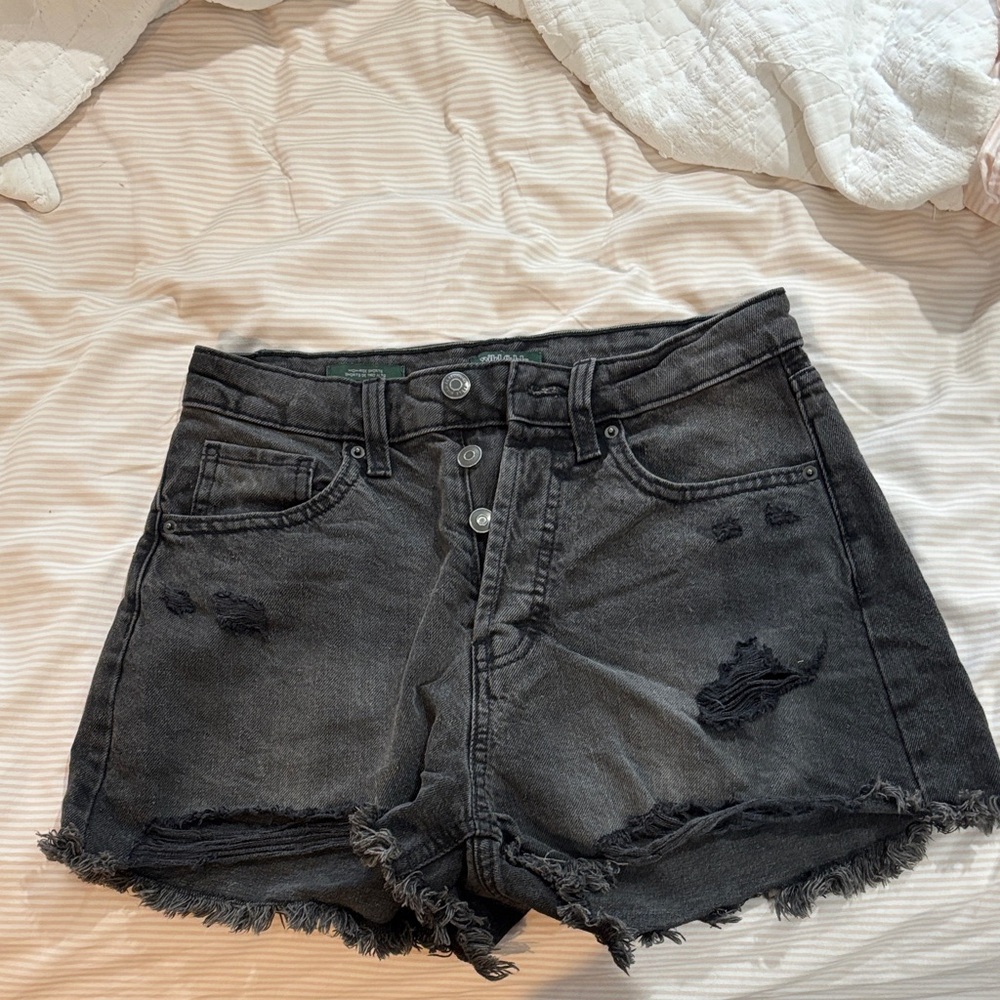 Wild Fable High-Waisted Charcoal Distressed Jean Shorts